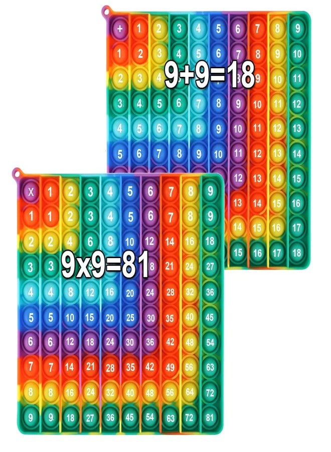 Kingmall 1-9 Addition Chart & 9x9 Multiplication Tables, Right-Angled Rainbow Square 100 Bubbles Math Games Multiplication Games for Multiplication Study Division Learning Math Manipulatives - Image 1